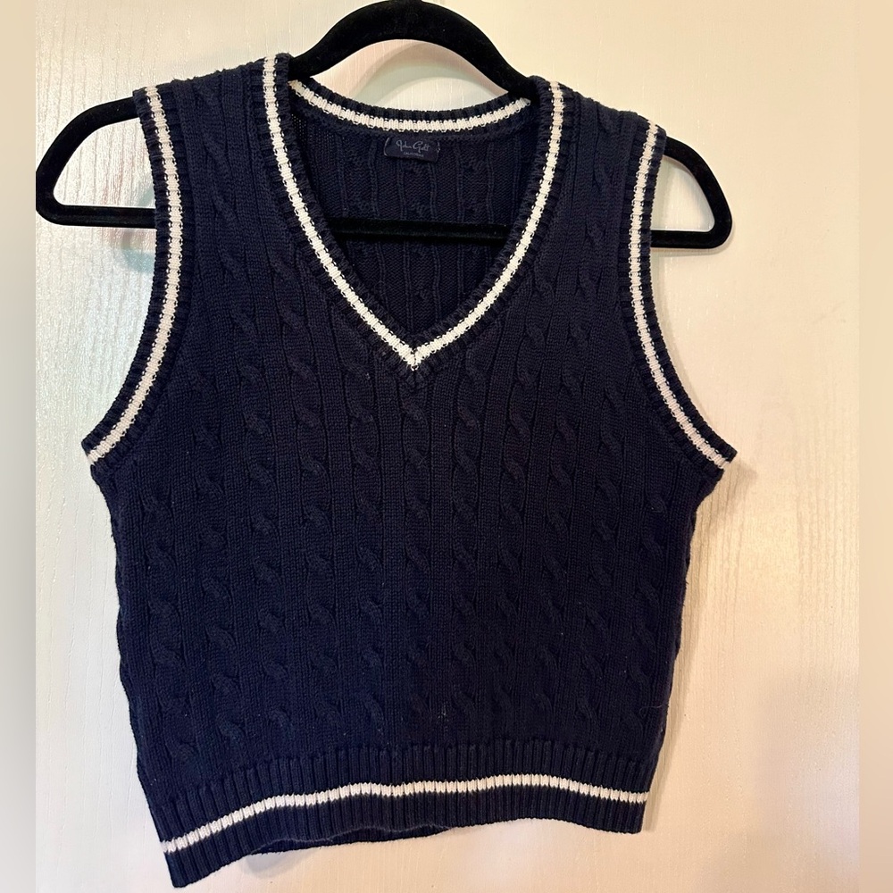 John Galt by Brandy Melville sweater knit navy blue sleeveless vest. One size